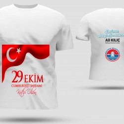 29 EKİM CUMHURİYET BAYRAMI ÇİFT TARAF BASKILI  TİŞÖRT 29EÇT-5