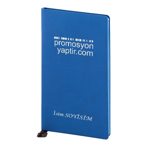 KİŞİYE ÖZEL LAZER BASKILI SERT KAPAK ÇİZGİLİ TARİHSİZ  DEFTER  9 X 17,5 CM  drd 411 lacivert