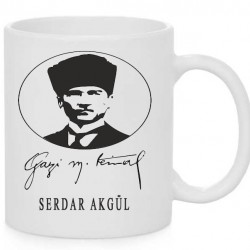 ATATÜRK BASKILI KİŞİYE ÖZEL SERAMİK KUPA BARDAK ASK-4