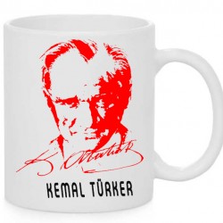 ATATÜRK BASKILI KİŞİYE ÖZEL SERAMİK KUPA BARDAK ASK-3