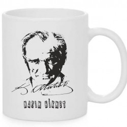 ATATÜRK BASKILI KİŞİYE ÖZEL SERAMİK KUPA BARDAK ASK-1