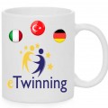 e-twinning baskılı seramik kupa bardak