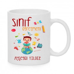 SINIF ÖĞRETMENİ ÖZEL BASKILI SERAMİK KUPA SÖK-6