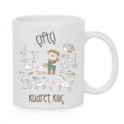 KİŞİYE ÖZEL ÇİFTÇİ SERAMİK KUPA ÇK1