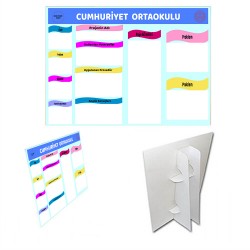 BİLİM FUARI SUNUM STANDI 3 MM MDF   70  X  100 CM  ( YAZ-SİL )  SNM-3