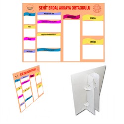 BİLİM FUARI SUNUM STANDI 3 MM MDF   70  X  100 CM  ( YAZ-SİL )  SNM-2